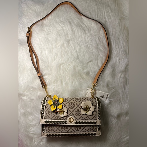 TORY BURCH T MONOGRAM BRAIDED
FLORAL MINI BAG - AUTHENTIC NWT - Picture 2 of 11